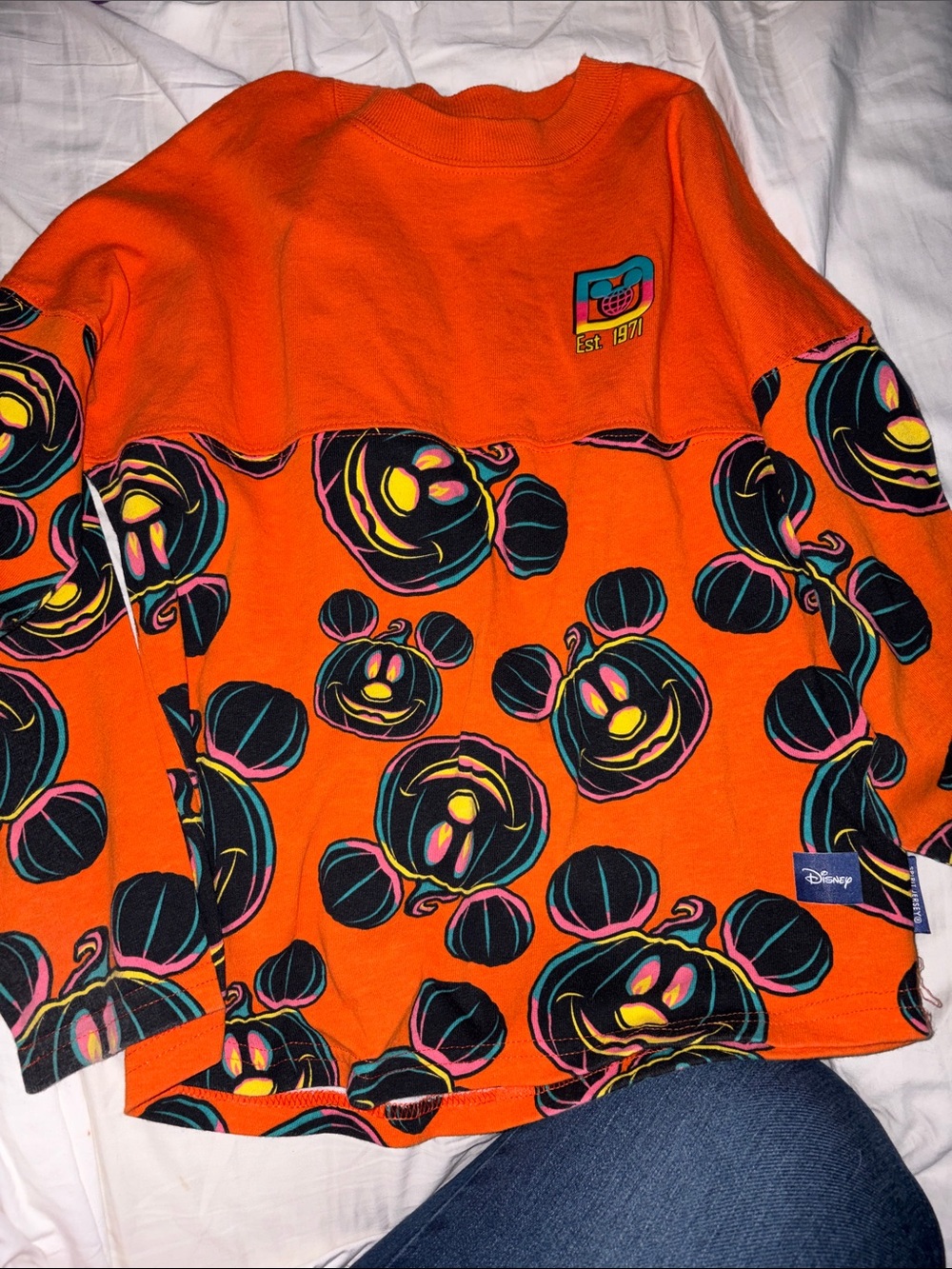 Disney Walt Disney world Halloween kids Mickey pumpkin spirit jersey